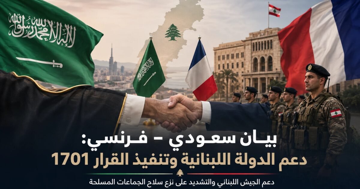 صورة مميزة: البيان السعودي–الفرنسي يطالب بتنفيذ القرار 1701 وبناء مؤسسات الدولة