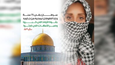 سالي بسمة تعبر عن وقفتها التضامنية مع القضية الفلسطينية
